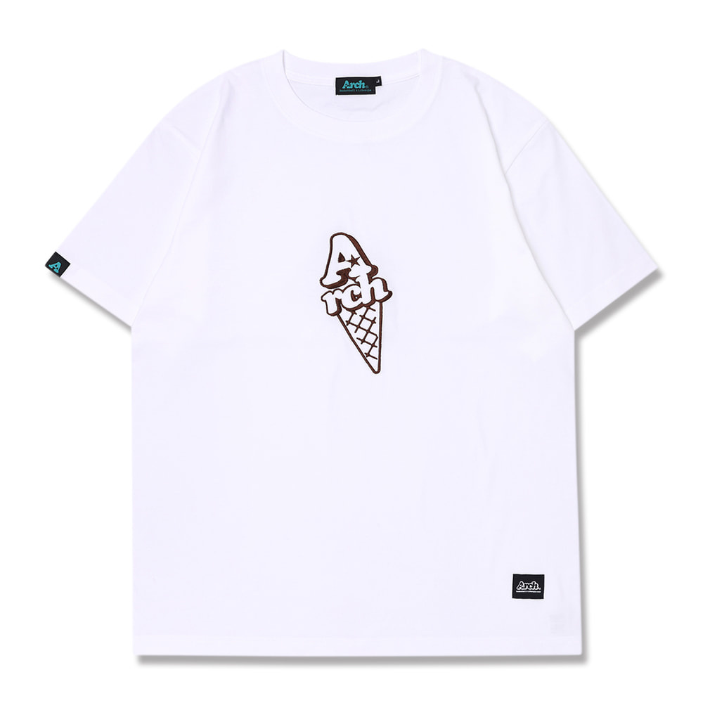 Arch ice cream embroidered tee(ホワイト-S)