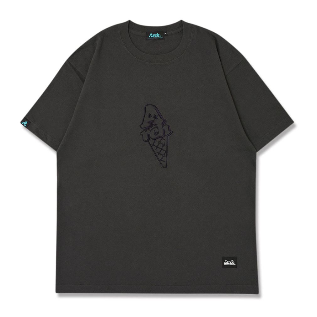 Arch ice cream embroidered tee(ブラック-S)