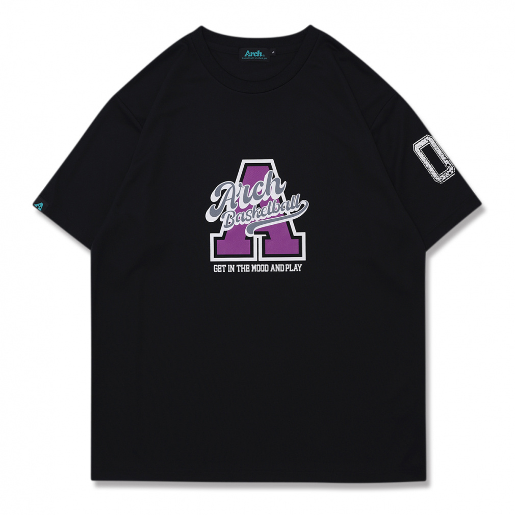 アーチ メンズ レディス バスケットボール 半袖Tシャツ cursive logo A tee (DRY) T125 Arch