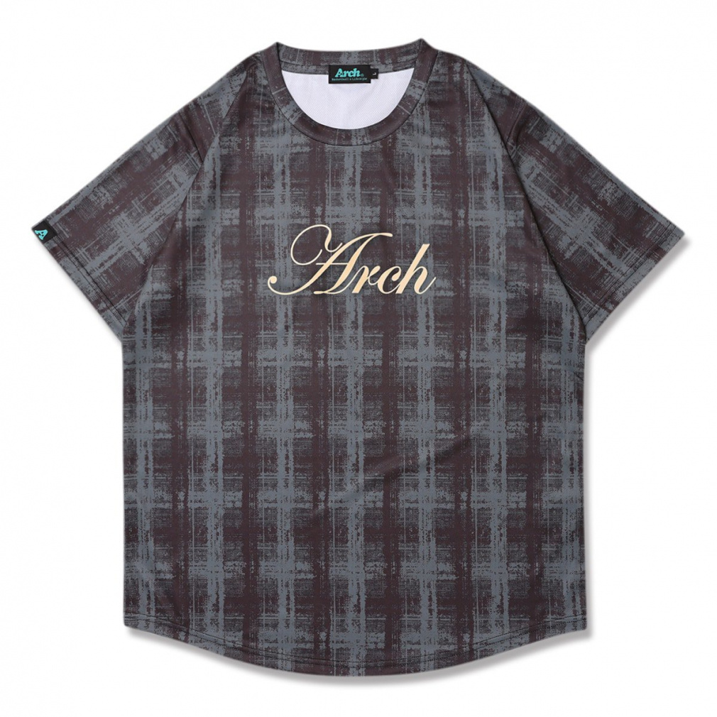 �A�[�` �����Y ���f�B�X �o�X�P�b�g�{�[�� ����T�V���c cursive logo plaid tee DRY T124 Arch
