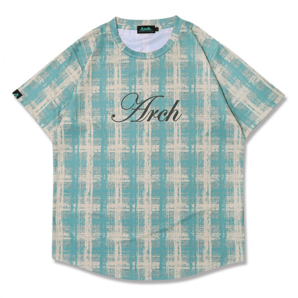 A[` Y fBX oXPbg{[ TVc cursive logo plaid tee DRY T124 Arch