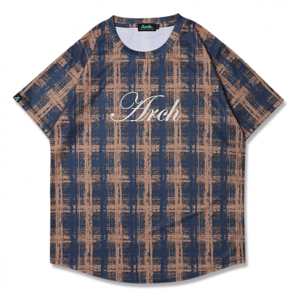 �A�[�` �����Y ���f�B�X �o�X�P�b�g�{�[�� ����T�V���c cursive logo plaid tee DRY T124 Arch
