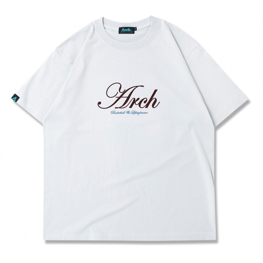 �A�[�` �����Y ���f�B�X �o�X�P�b�g�{�[�� ����T�V���c cursive logo flocky tee T124 Arch