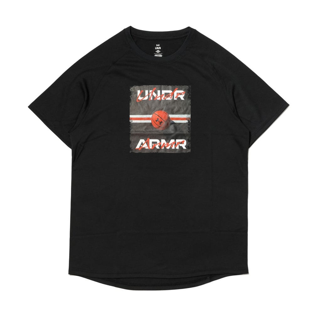 UAドリーマーズ ロゴ ショートスリーブ Tシャツ(ブラック×レッド-S)