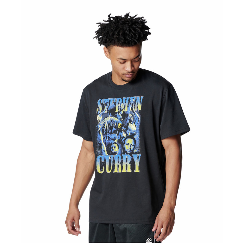 カリー モーメント Tシャツ(ブラック×ブルー-M)