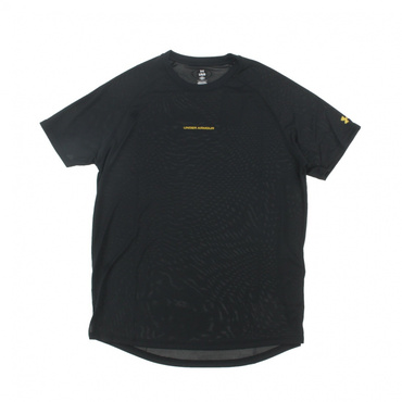 UAテック ロングショット ショートスリーブ Tシャツ(ブラック×イエロー-M)