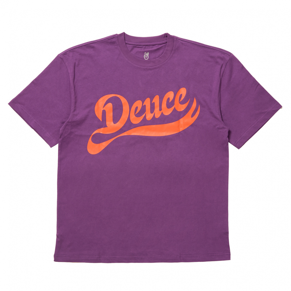 Cursive Statement Tee(ホワイト×オレンジ-M)
