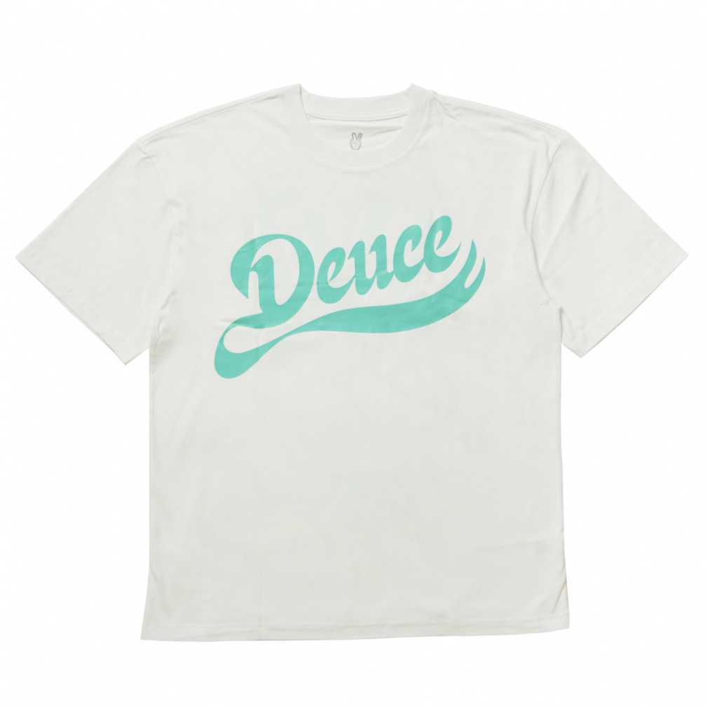 Cursive Statement Tee(ホワイト×グリーン-M)