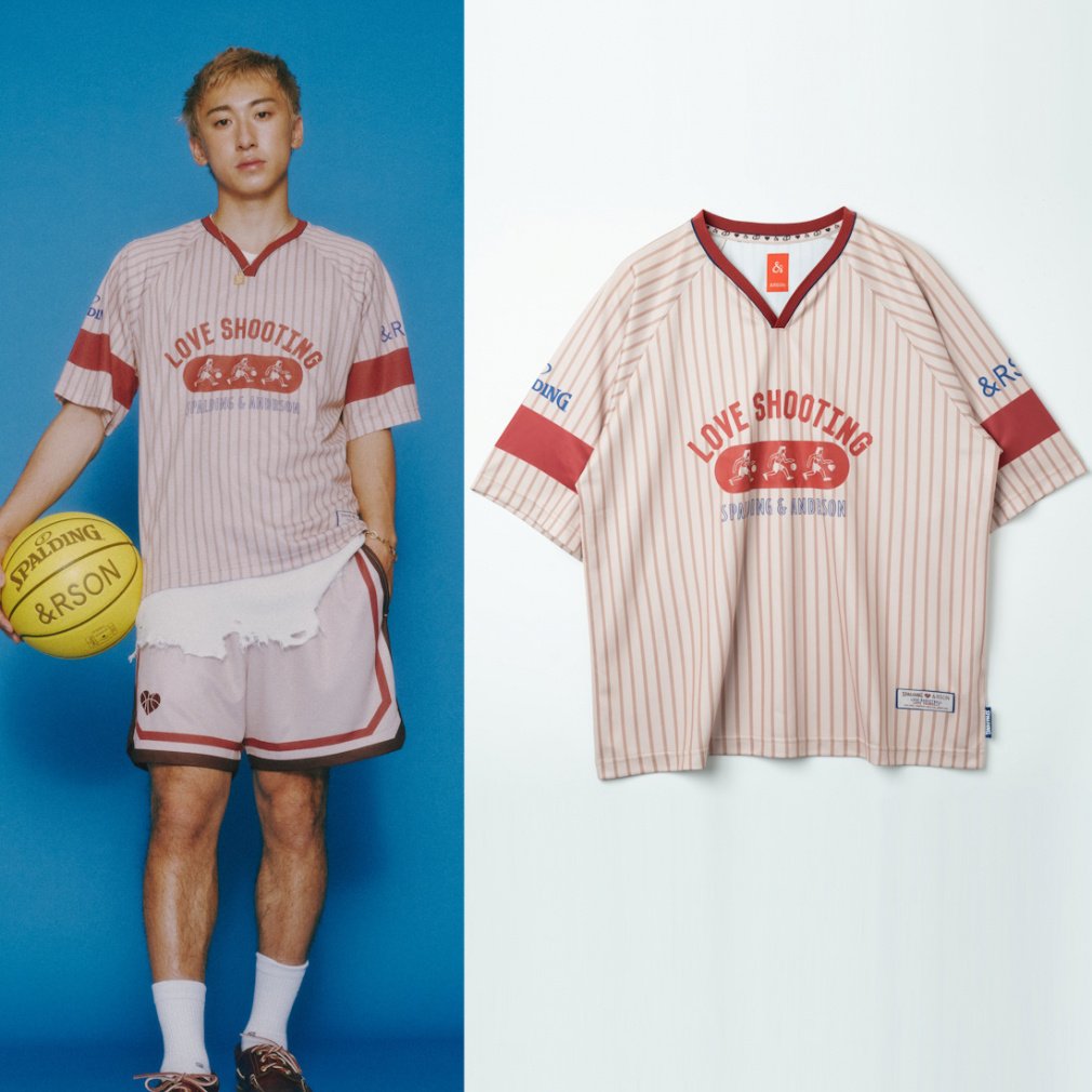 アンダーソン メンズ レディス バスケットボール 半袖Tシャツ LOVE SHOOTING GAME SHIRTS CTS0010 : ベージュ &RSON