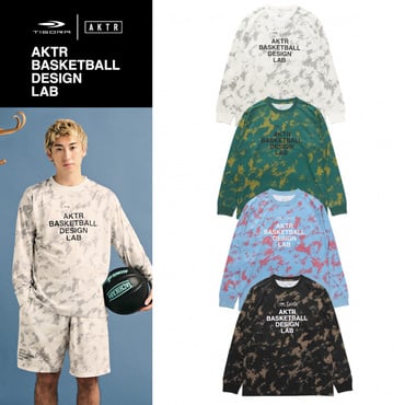 TIGORA×AKTR 総柄LOGOプリント 長袖Tシャツ