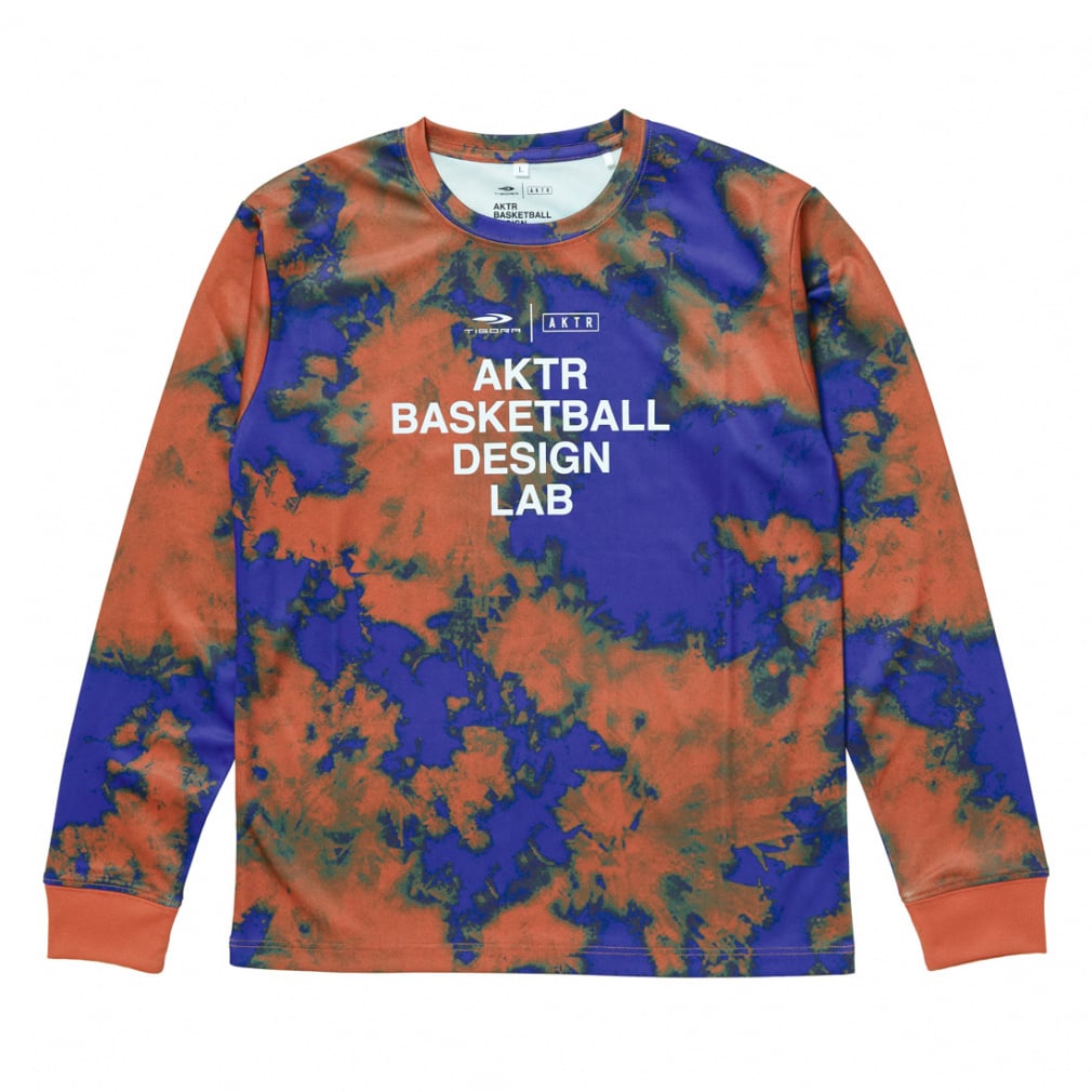 TR×AKTR TIEDYE 長袖シャツ(オレンジ×ブルー-S)