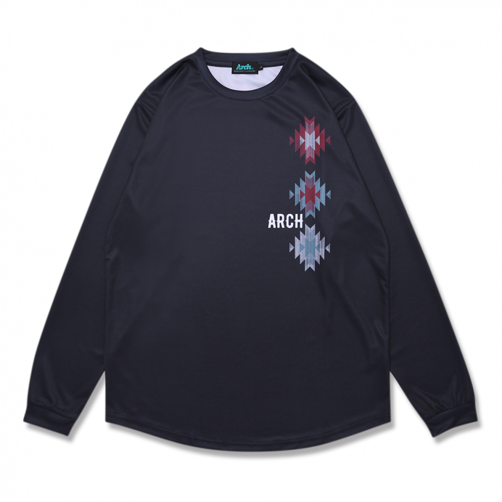 アーチ メンズ レディス バスケットボール 長袖Tシャツ native pattern
