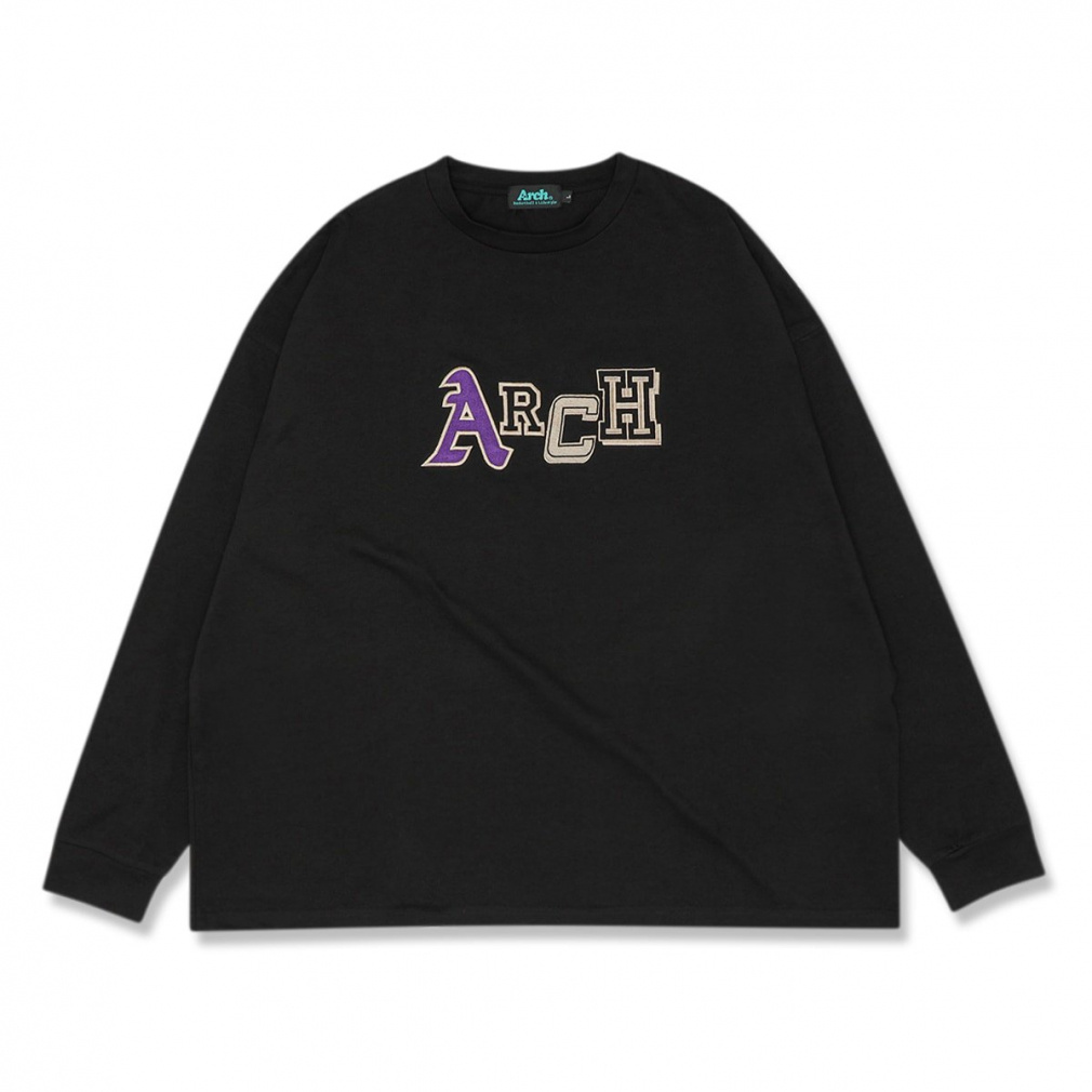 アーチ メンズ レディス バスケットボール 長袖Tシャツ multi fonts