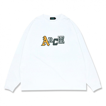 multi fonts embroidered wide L/S tee
