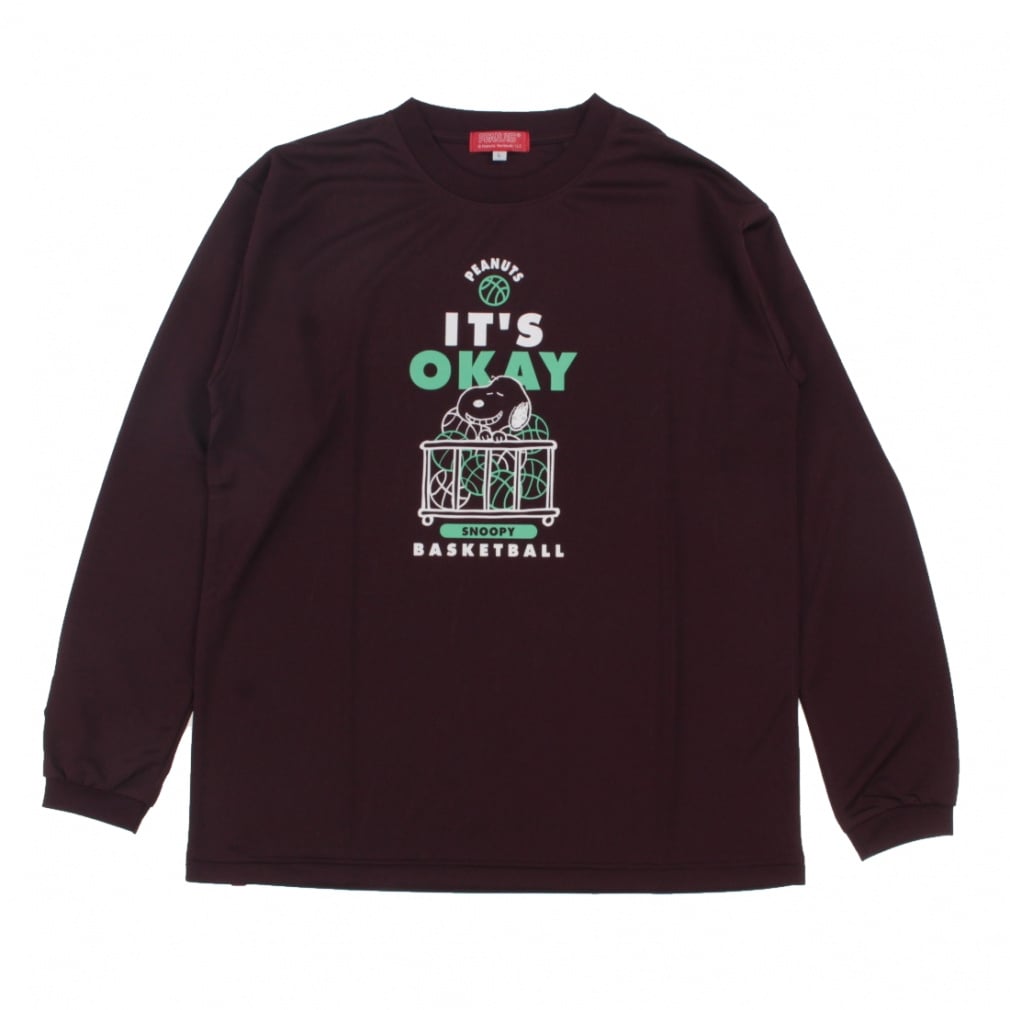 アヌエヌエ商品です オンザコート メンズ レディス バスケットボール 長袖Tシャツ PEANUTS