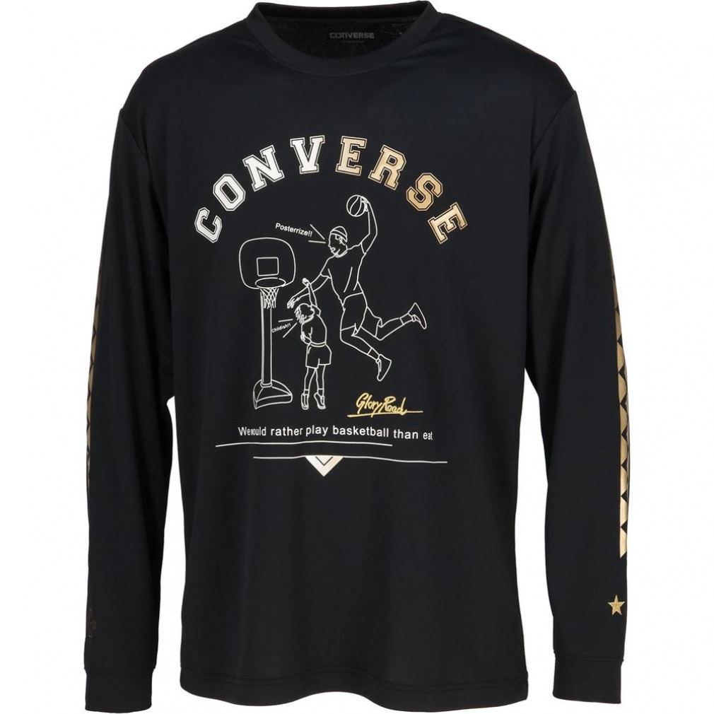 コンバース メンズ レディス バスケットボール 長袖Tシャツ ゴールド