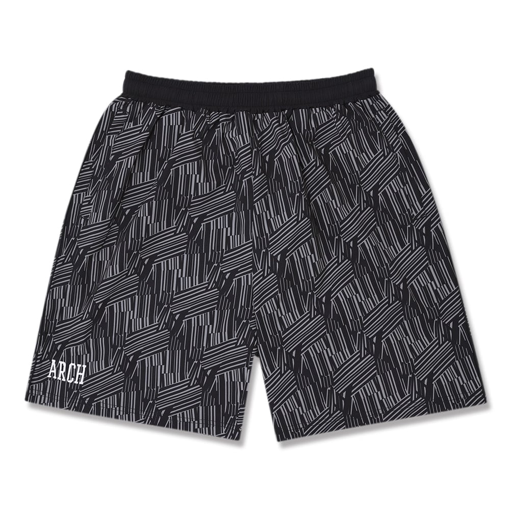 Arch three star BB shorts(ブラック×グレー-S)