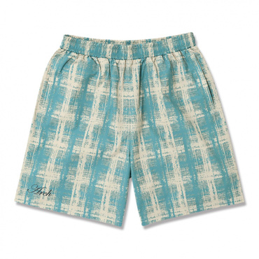 cursive logo plaid shorts(ブルー-S　ユニセックス)