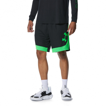 UA BASELINE SHORTS(ブラック×グリーン-S　ユニセックス)