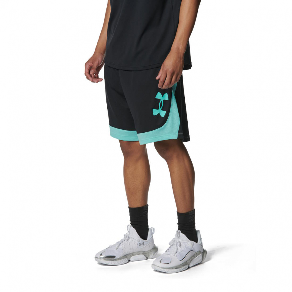 UA BASELINE SHORTS(ブラック×サックスブルー-S　ユニセックス)