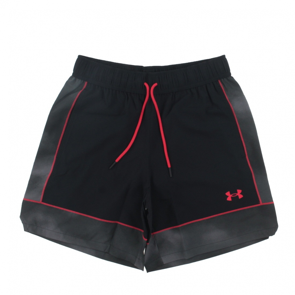 UAゾーン ウーブンショーツ(ブラック×ホワイト-S)