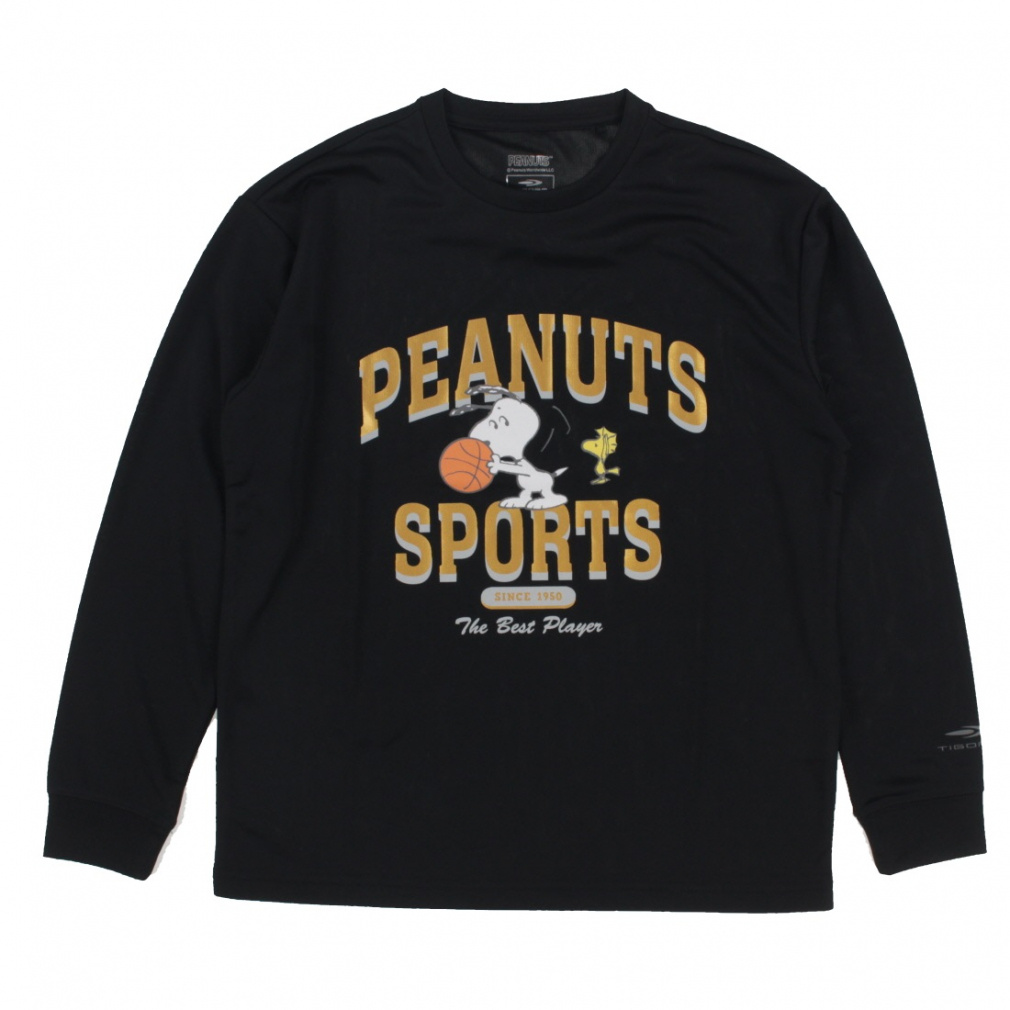 PEANUTS 長袖グラフィックTシャツ(ブラック-140cm)