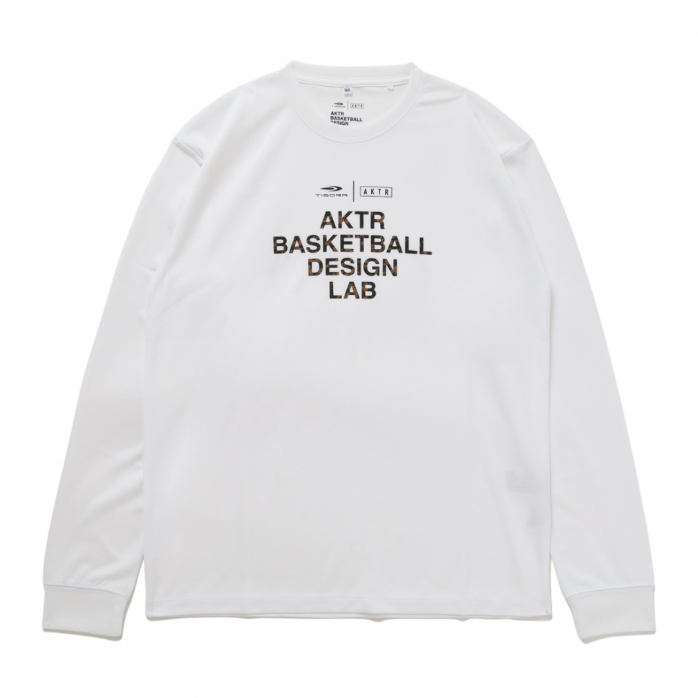 TIGORA×AKTR ジュニアLOGOプリント 長袖Tシャツ(ホワイト-130cm)