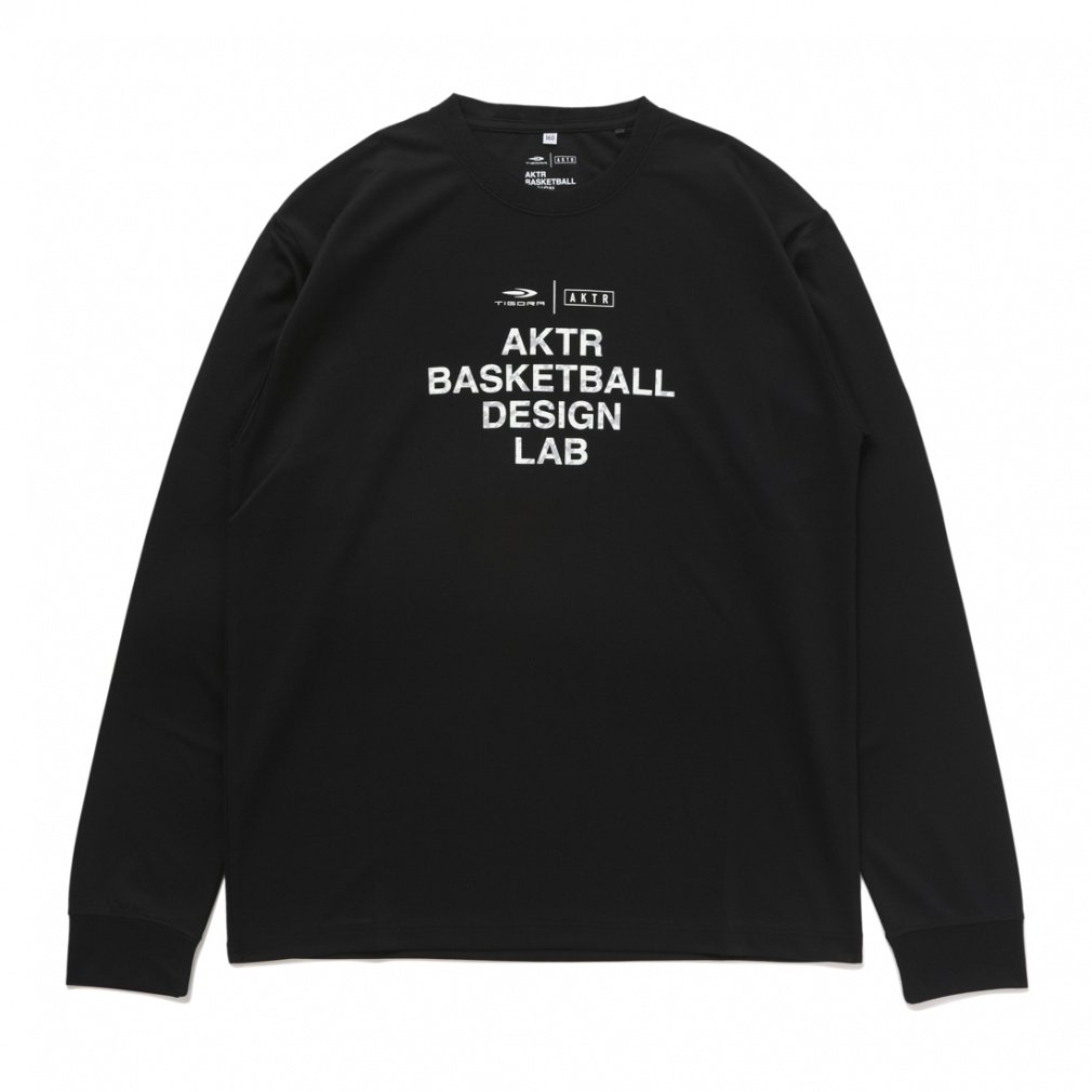 TIGORA×AKTR ジュニアLOGOプリント 長袖Tシャツ(ブラック-130cm)