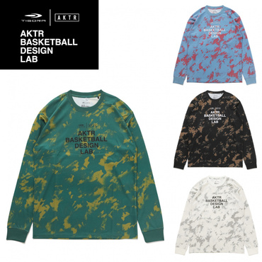 TIGORA×AKTR ジュニア総柄LOGOプリント 長袖Tシャツ
