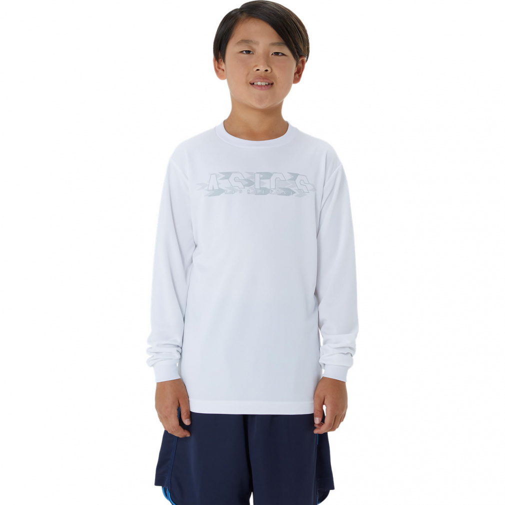 アシックス ジュニア(キッズ・子供) バスケットボール 長袖Tシャツ ジュニア長袖シャツ(フロントプリントロゴ) 2064A085 asics