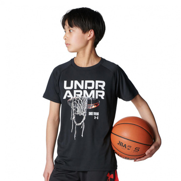 UAテック グラフィック ショートスリーブ Tシャツ(ブラック-140cm)