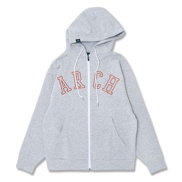 college logo sweat zip parka