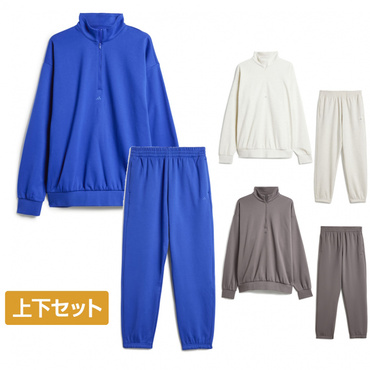 ハーフジップスウェットシャツ ジョガー 上下セット