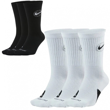 エブリデイ BBALL 3PR クルー ソックス(ホワイト×ブラック-27-29cm)