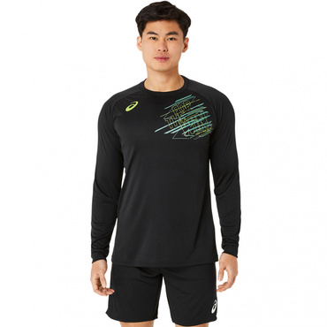 ドライプリント長袖シャツ(スリップ転写）(ブラック-S)