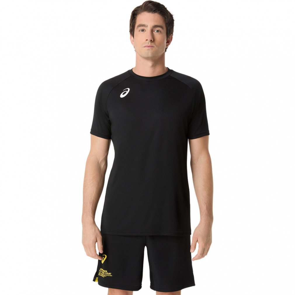 アシックス メンズ レディス バレーボール 半袖Tシャツ 半袖プラクティスシャツ(背面グラフィック) 2053A244 asics