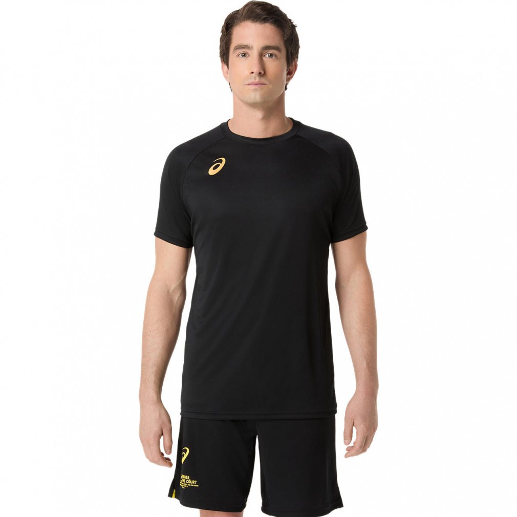 アシックス メンズ レディス バレーボール 半袖Tシャツ 半袖プラクティスシャツ(ロゴ) 2053A246 asics