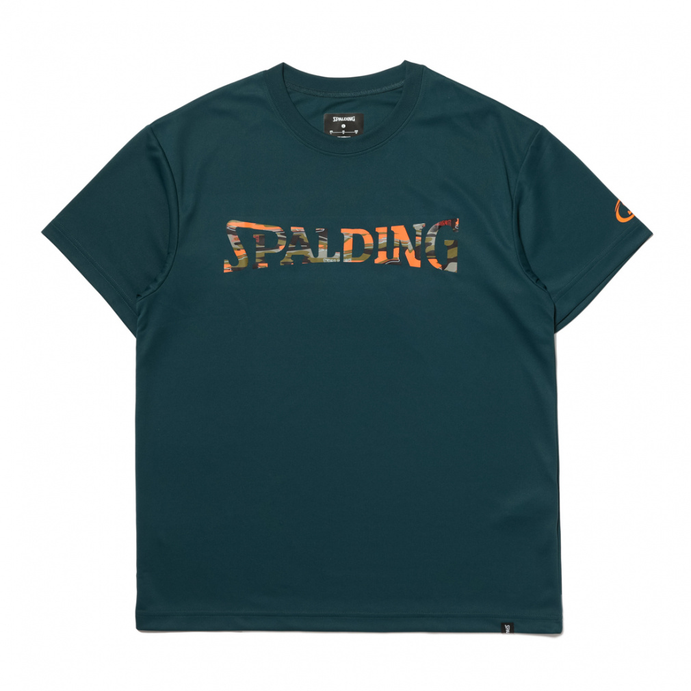 スポルディング メンズ レディス バレーボール 半袖プラクティスシャツ Tシャツ オーバーラップド カモ ロゴ SMT24004 SPALDING