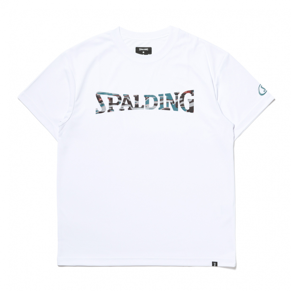 スポルディング メンズ レディス バレーボール 半袖プラクティスシャツ Tシャツ オーバーラップド カモ ロゴ SMT24004 SPALDING