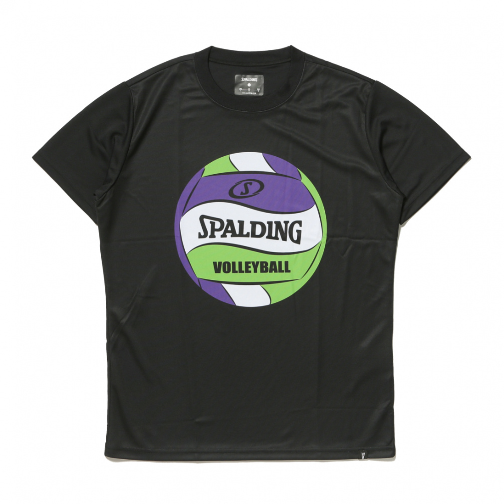 スポルディング メンズ レディス バレーボール 半袖プラクティスシャツ ボールプリント SMT200740 SPALDING 2303_ms
