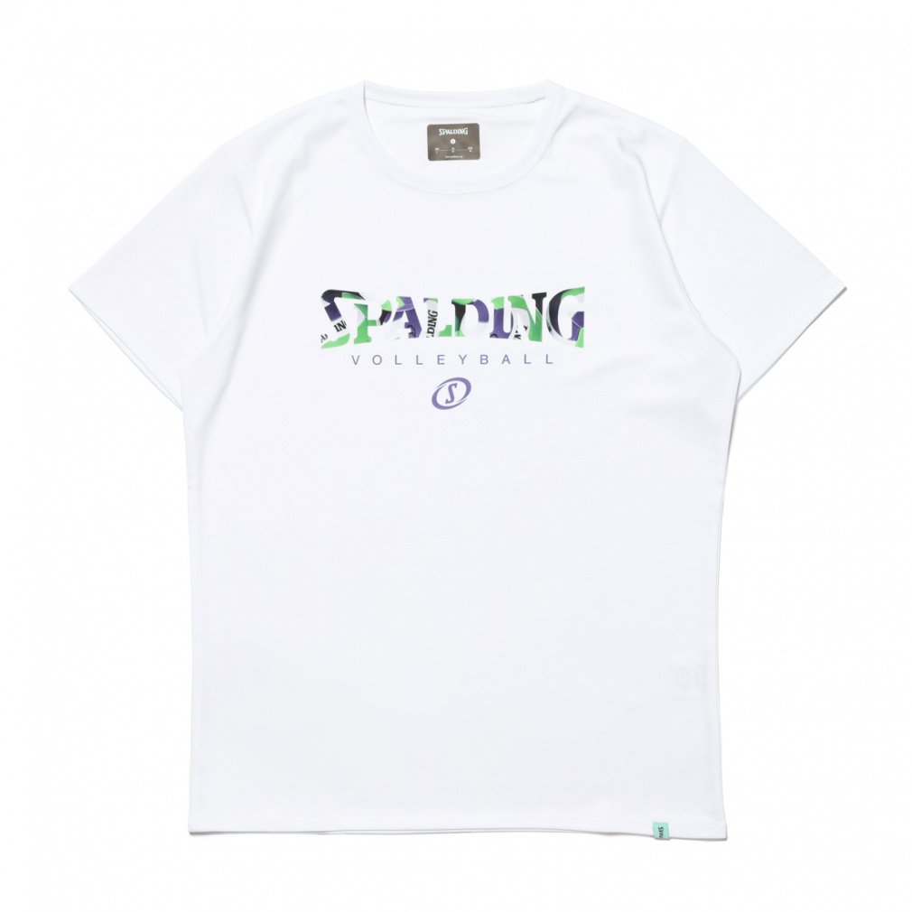 スポルディング メンズ レディス バレーボール 半袖プラクティスシャツ バレーボールTシャツ ボールプリント ロゴ SMT24021V SPALDING