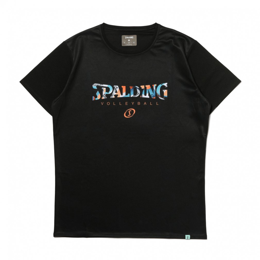 スポルディング メンズ レディス バレーボール 半袖プラクティスシャツ バレーボールTシャツ ボールプリント ロゴ SMT24021V SPALDING