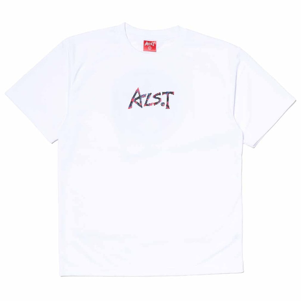 DRY Tシャツ PIXEL LOGO II(ホワイト×レッド-M)
