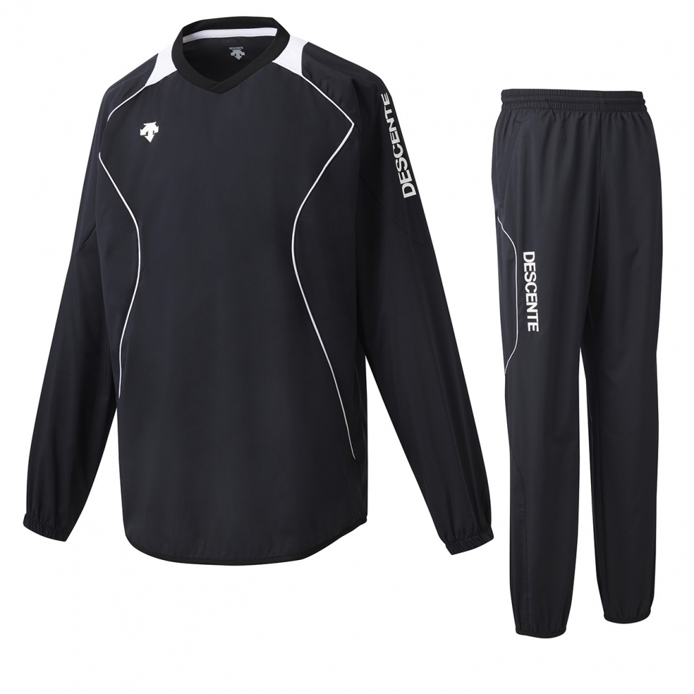 デサント ユニセックス バレーボール トレーニングウェア 上下セット 軽量 防風機能 長袖プラクティスピステ DVB-3312B プラクティスロングパンツ DVB-3312PB DESCENTE