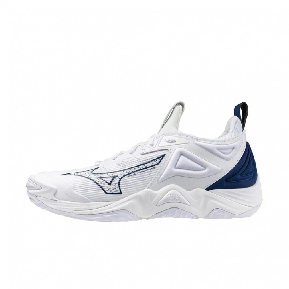 ミズノ WAVE MOMENTUM 3 ウエーブモーメンタム 3 V1GA231257 メンズ レディス バレーボール シューズ 2.5E : ホワイト×ネイビー MIZUNO