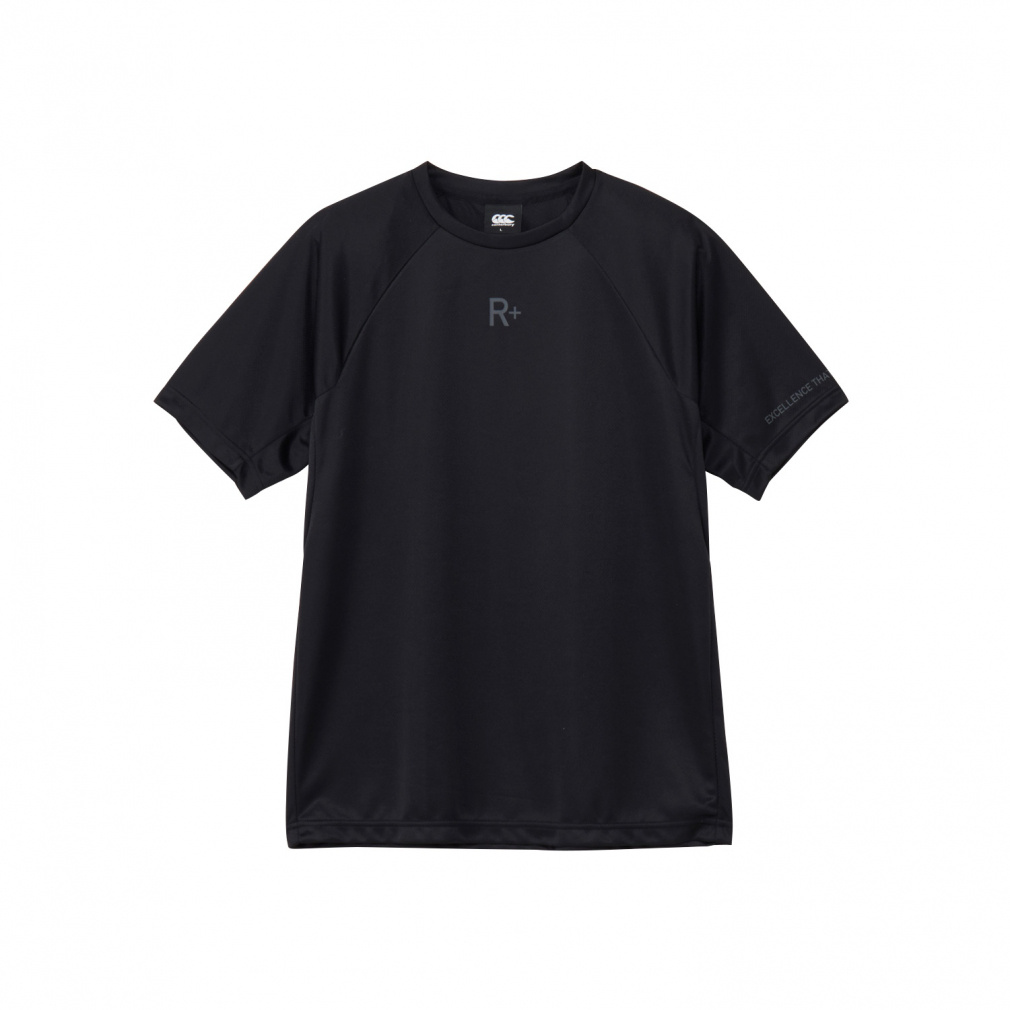R+ FLEXCOOL CONTROL TEE アールプラス フレックスクールコントロールティー(ブラック-M　メンズ)