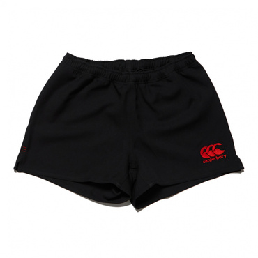 RUGBY SHORTS WIDE(ブラック×レッド-S　メンズ)