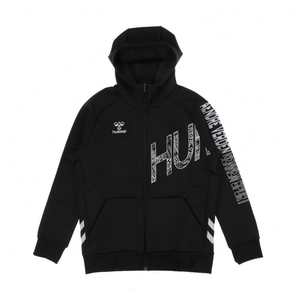 HB EURO スウェットフルジップフーディー(ブラック-M)