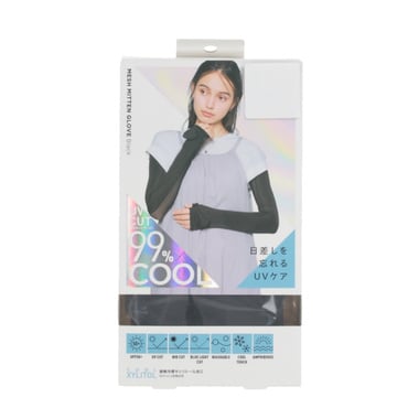 クールメッシュ指ぬきグローブ ブラック COOLメッシュ 指なしグローブ