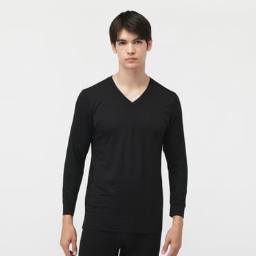 iHEAT +5℃インナー Vネック長袖インナー